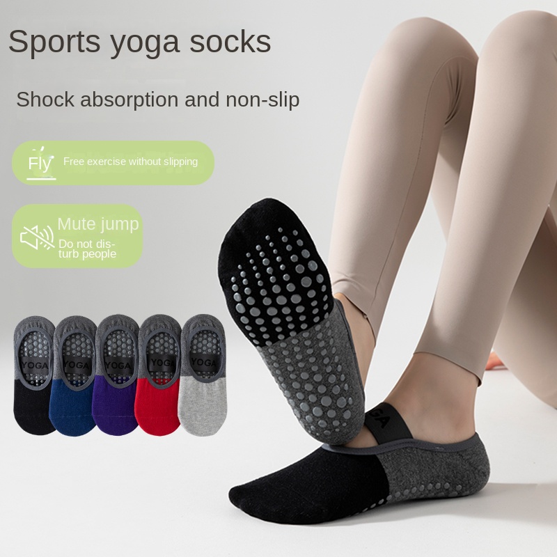 Pilates & Yoga Unleashed Studio Tuckahoe - 5足組 クロスボーダー プロ仕様 ヨガソックス、コットンストラップ付きシリコン滑り止め ピラティス フィットネス