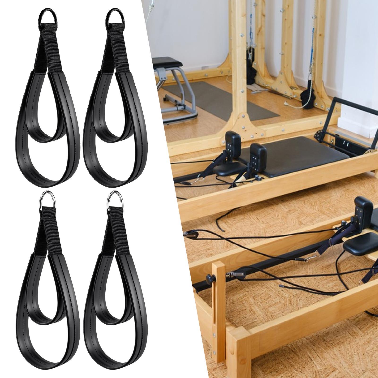 Pilates Yoga Ring Exercises - 2x D リングストラップハンドル多機能ピラティスダブルループストラップリフォーマー用滑り止め足首ヨガジム体操女性男性