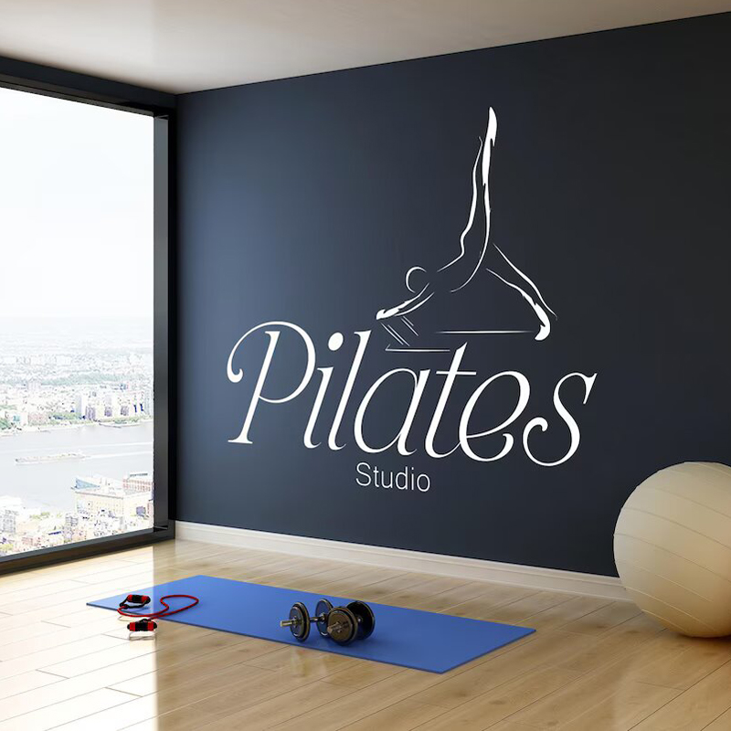 Pilates Yoga Quotes - ピラティススタジオステッカー壁デカールモチベーションヨガ引用ウォールステッカーホームピラティス装飾 4D37