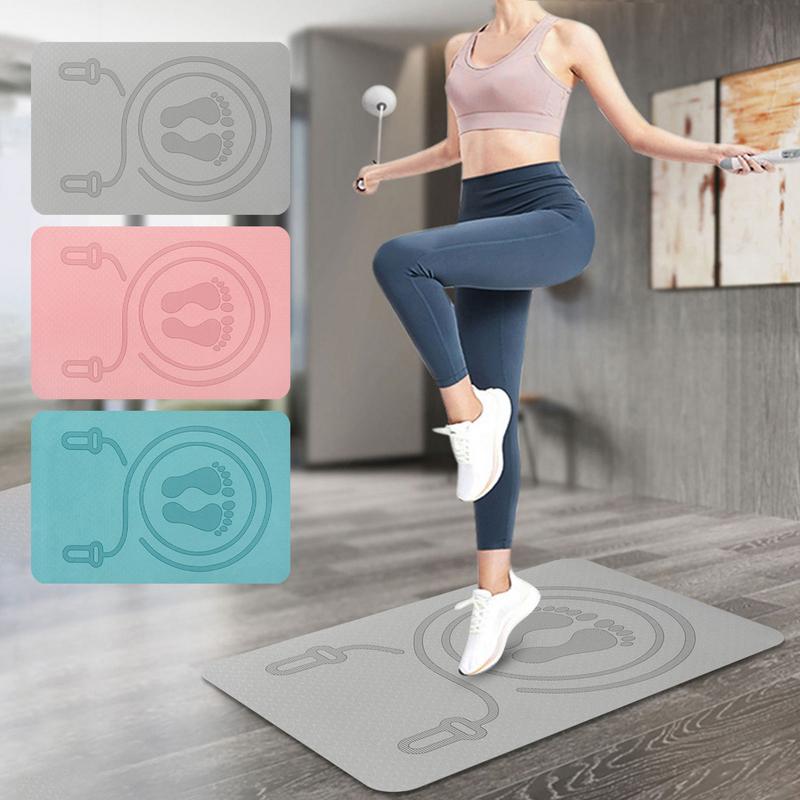 Pilates Yoga Home Workout - 6mmジャンプロープマット TPE素材 耐衝撃 防音 エクササイズマット ホームジム