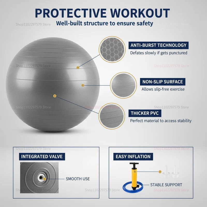 耐爆破ヨガボール（ポンプ付き）厚型エクササイズピラティスボー - Pilates Ball Mini のレビューと価格