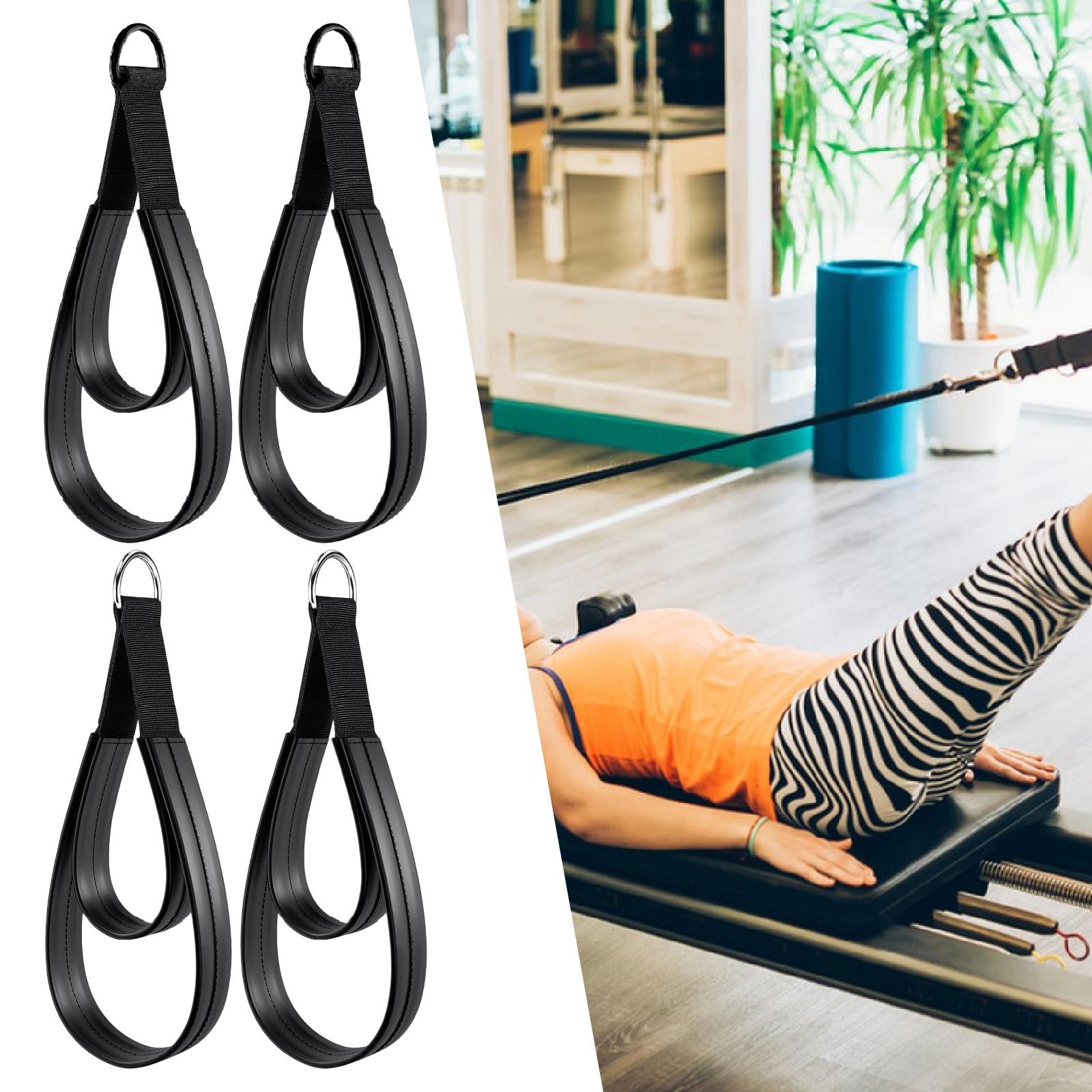 2x D リングストラップハンドル多機能ピラティスダブルルー - Pilates Yoga Ring Exercises のレビューと価格