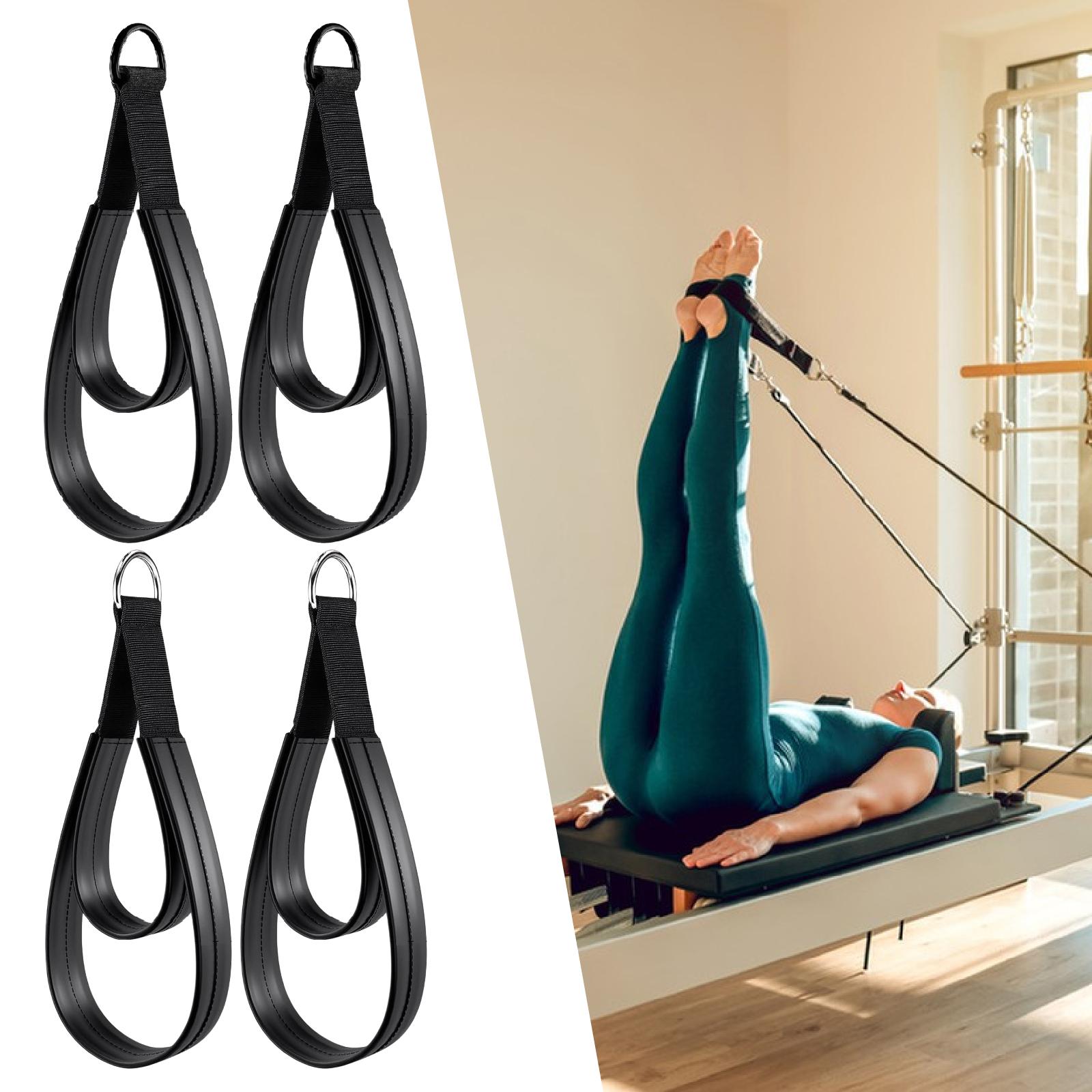 2x D リングストラップハンドル多機能ピラティスダブルルー - Pilates Yoga Ring Exercises のレビューと価格