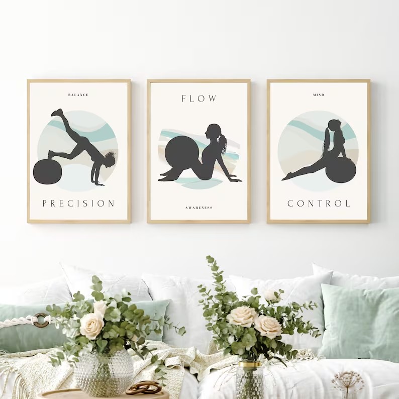 ミニマリストの体操ポスター,キャンバスの絵,動機付けの引用, - Pilates Yoga Quotes のレビューと価格