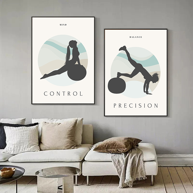 ミニマリストの体操ポスター,キャンバスの絵,動機付けの引用, - Pilates Yoga Quotes のレビューと価格