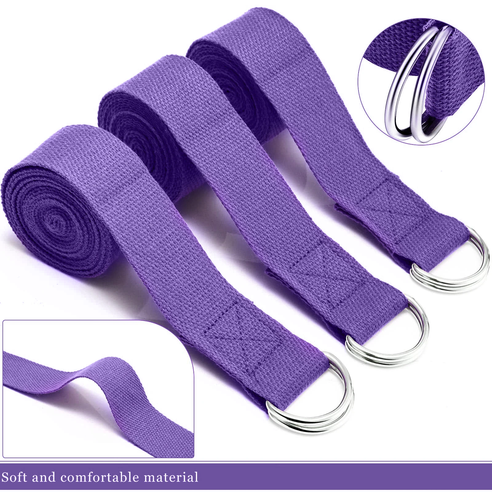183*3.8 センチメートルヨガストラップ綿エクササイズヨ - Pilates Yoga Ring Exercises のレビューと価格
