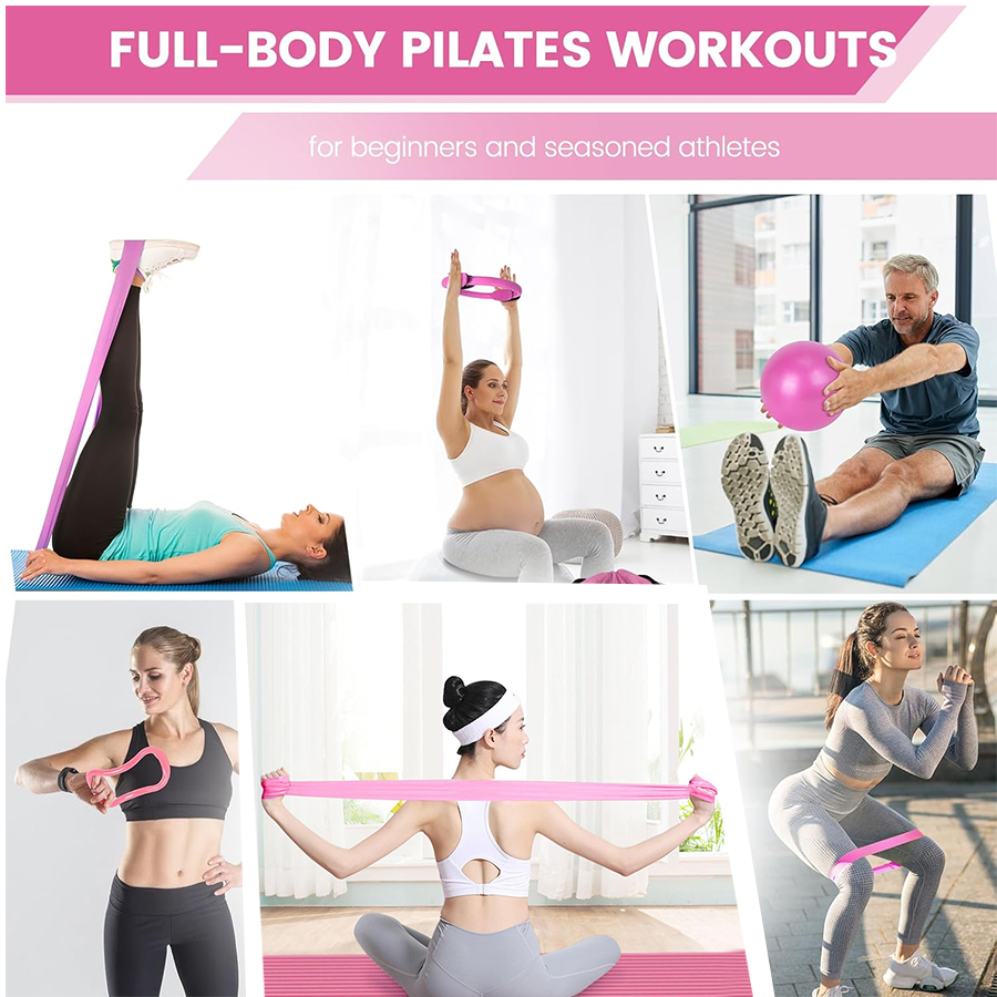 カスタマイズロゴ入り5点セットホームジムレジスタンストレーニ - Pilates Yoga Ring Exercises のレビューと価格
