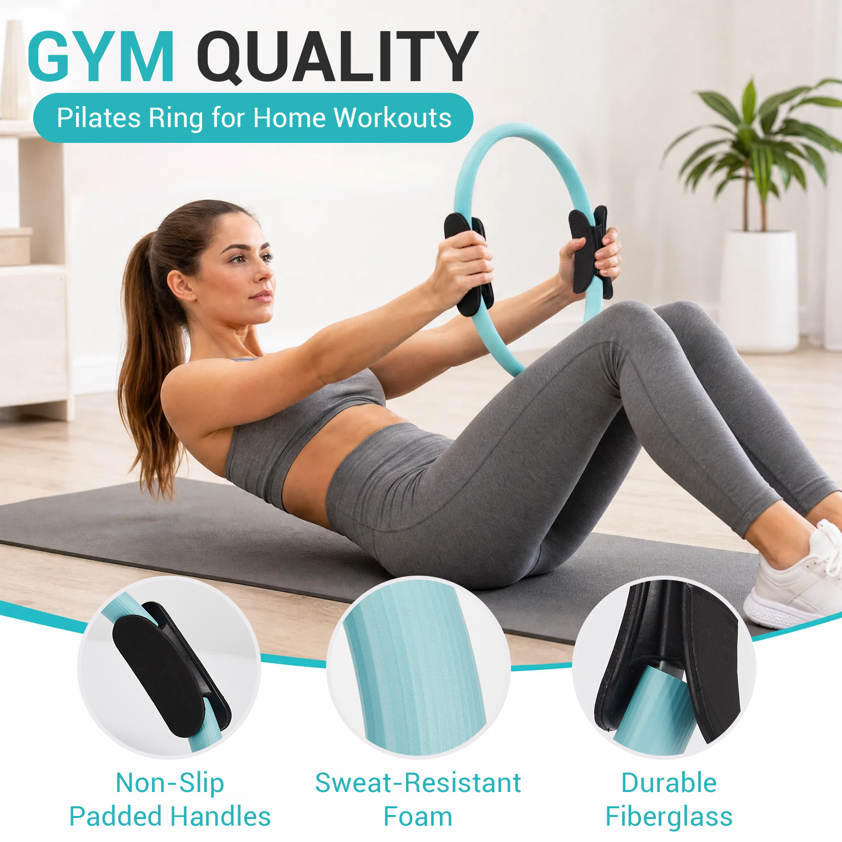 ピラティス トレーニングセット、6-in-1 ピラティスリン - Pilates Yoga Ring Exercises のレビューと価格
